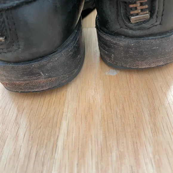 FRYE Veronica VTG BLACK LEATHER Shortie Boots Size 8 - Picture 8 of 16